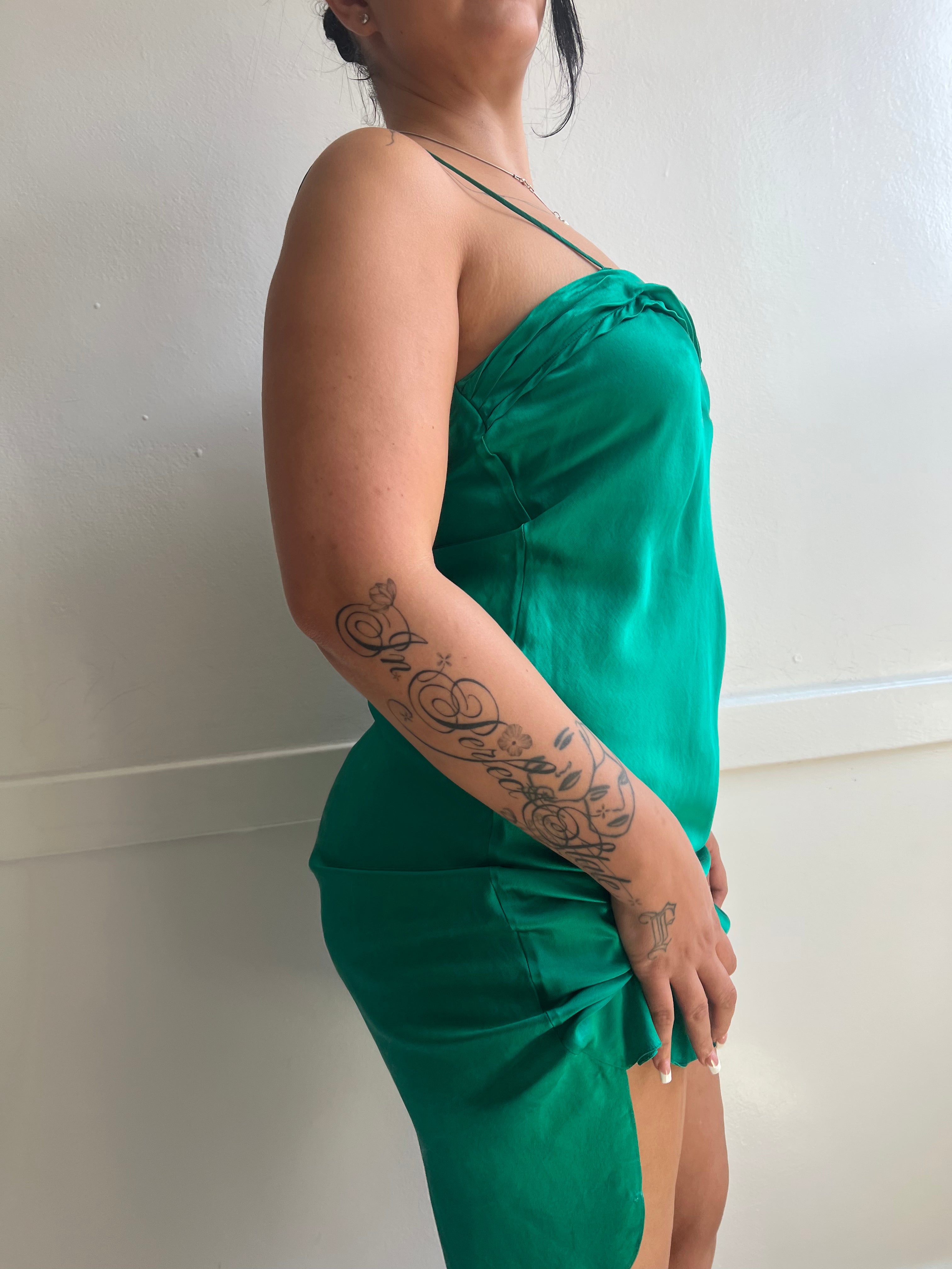 Victoria's Secret 100% Silk Emerald Slip (M/L)