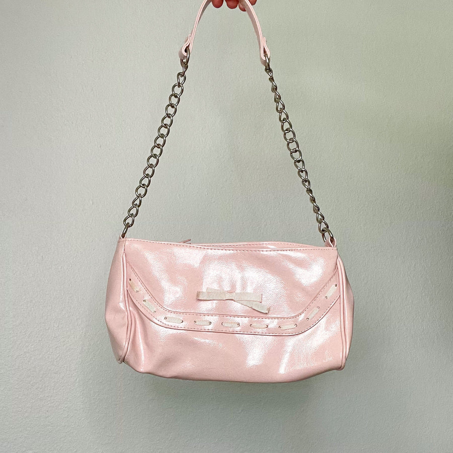 Baby Pink Y2K Chain Shoulder Bag