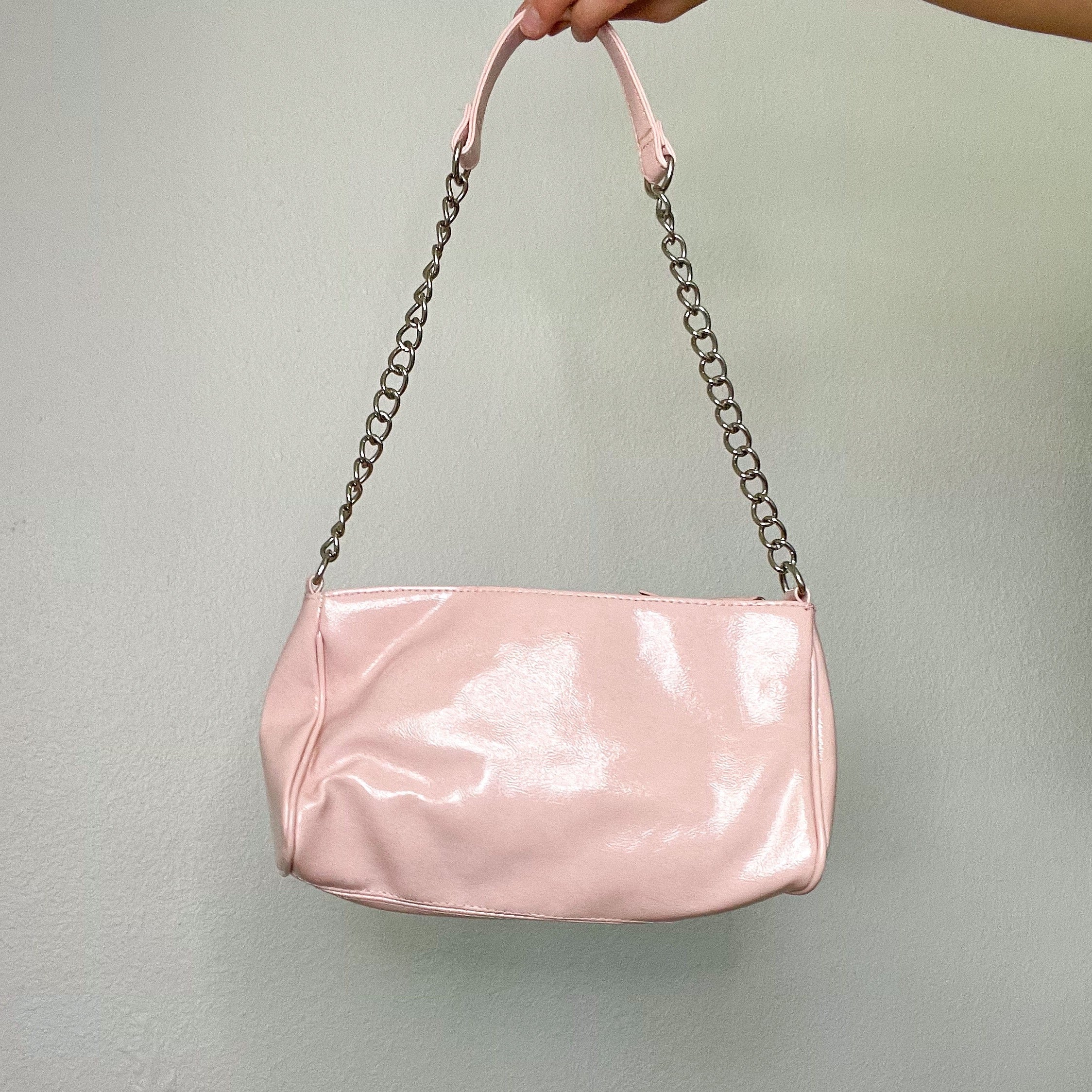 Baby Pink Y2K Chain Shoulder Bag