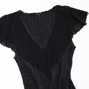 KOMAROV Noir Flutter Gown (S)