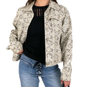 Y2K Snakeskin Leather Jacket (M)