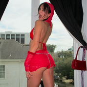 Red Mini Skirt & Gloves (XS-XL)