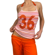 ANGEL SPORT #36 Pink Striped Halter Top (M)