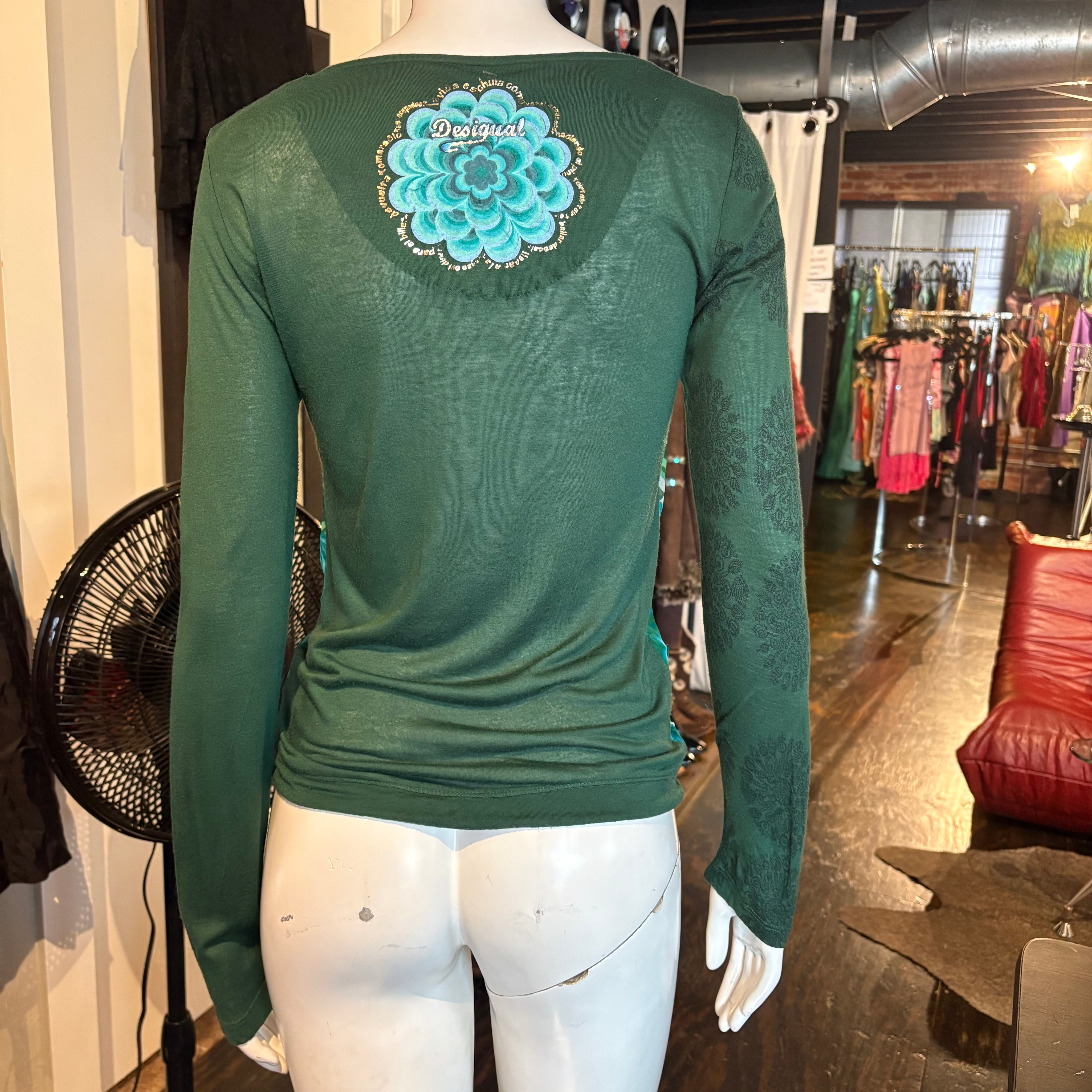 Desigual Geometric Long-Sleeve Top (S)