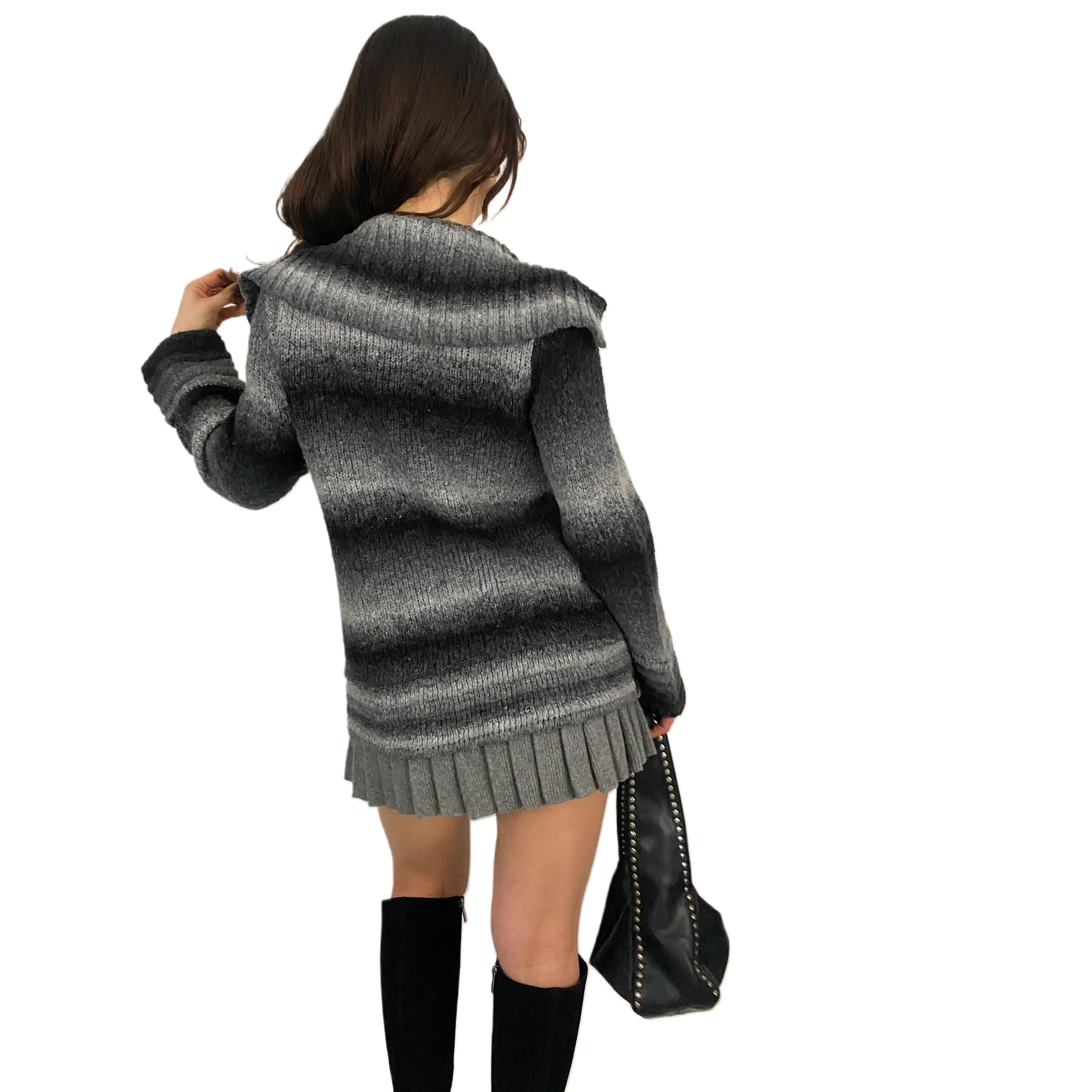 Black and Gray Ombre Toggle Cardi (M)