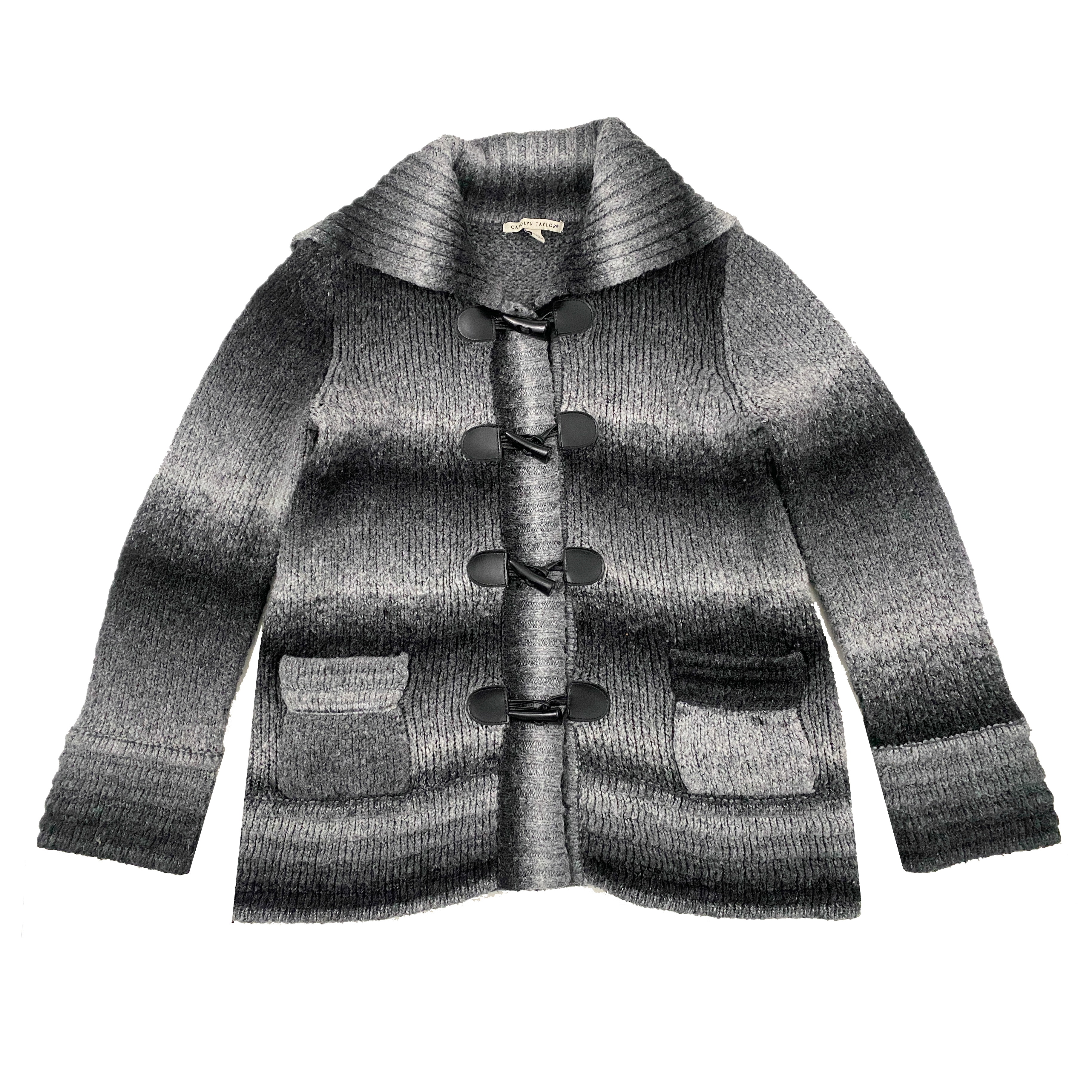 Black and Gray Ombre Toggle Cardi (M)