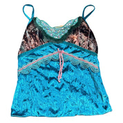 Turquoise Crushed Velvet Cami Top