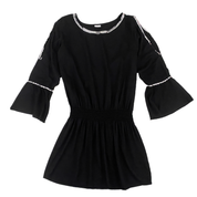 Black Boho Glam Mini Dress (M)