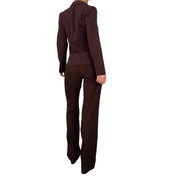 Chocolate Brown Striped Suit Set (S)