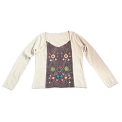 Floral Embroidered Knit Long-Sleeve