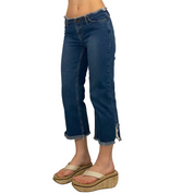 2000s Frayed Low Rise Denim Capris (XS)