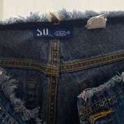 2000s Frayed Low Rise Denim Capris (XS)