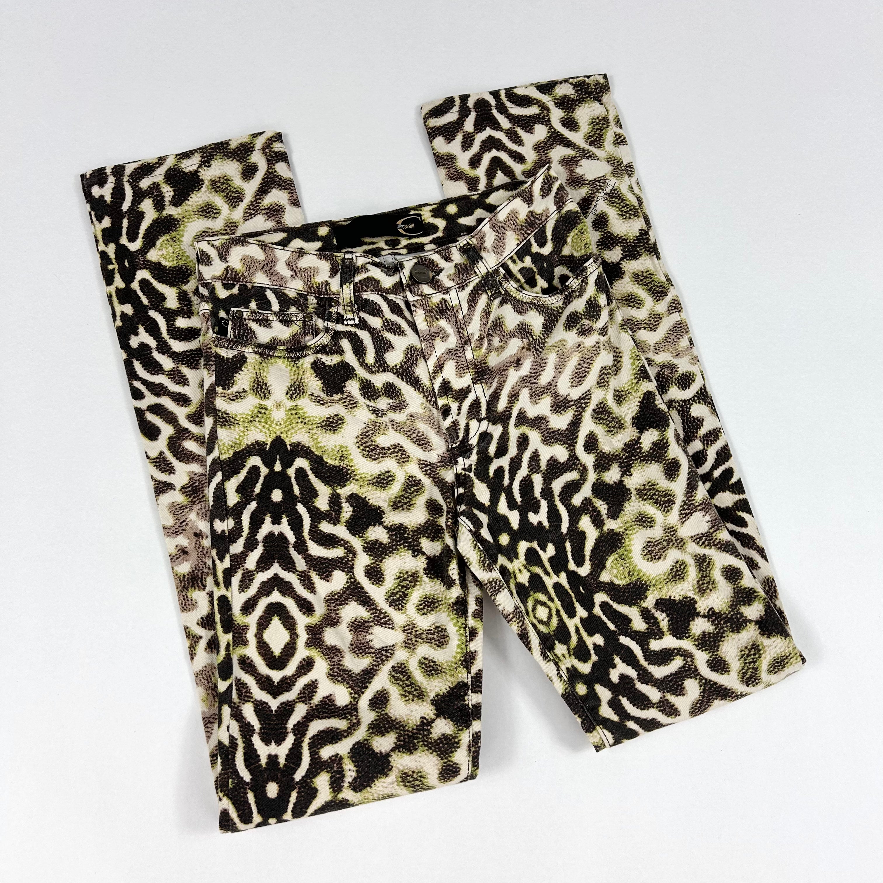 Just Cavalli Y2K Animal Print Jeans (XS)