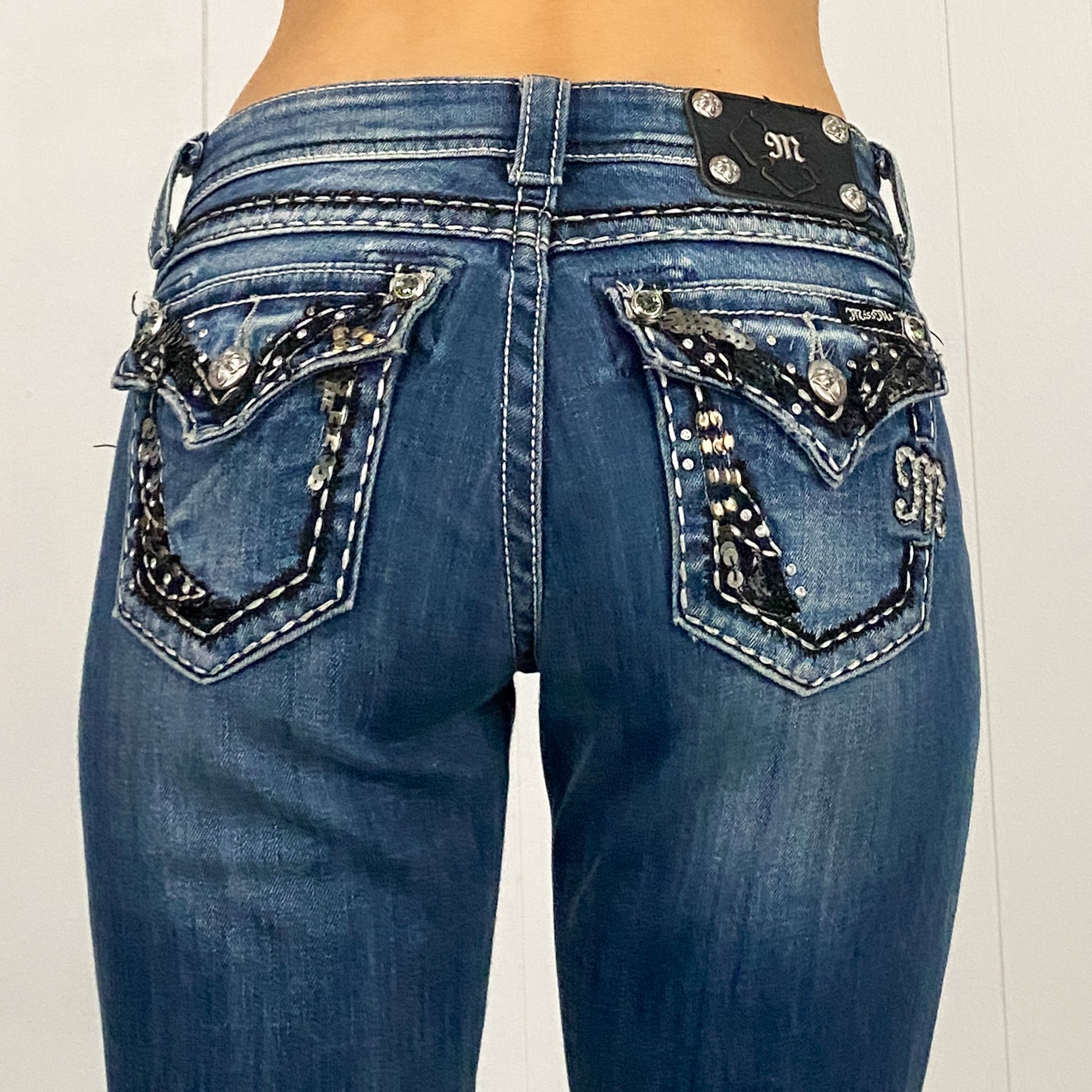 Miss Me Low Rise Bootcut Jeans (X/S)