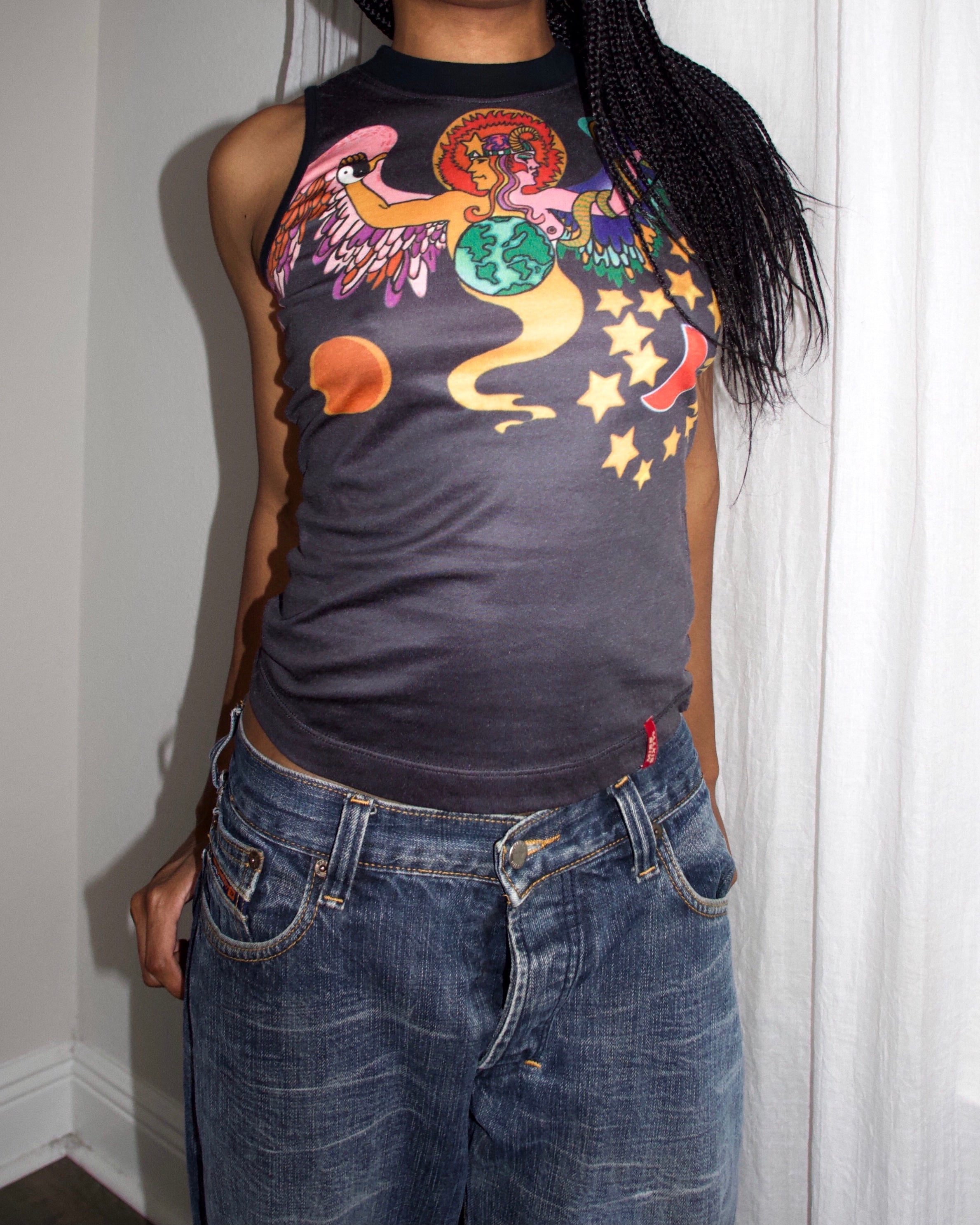 Y2K Miss Sixty Cosmic Tank Top (S)