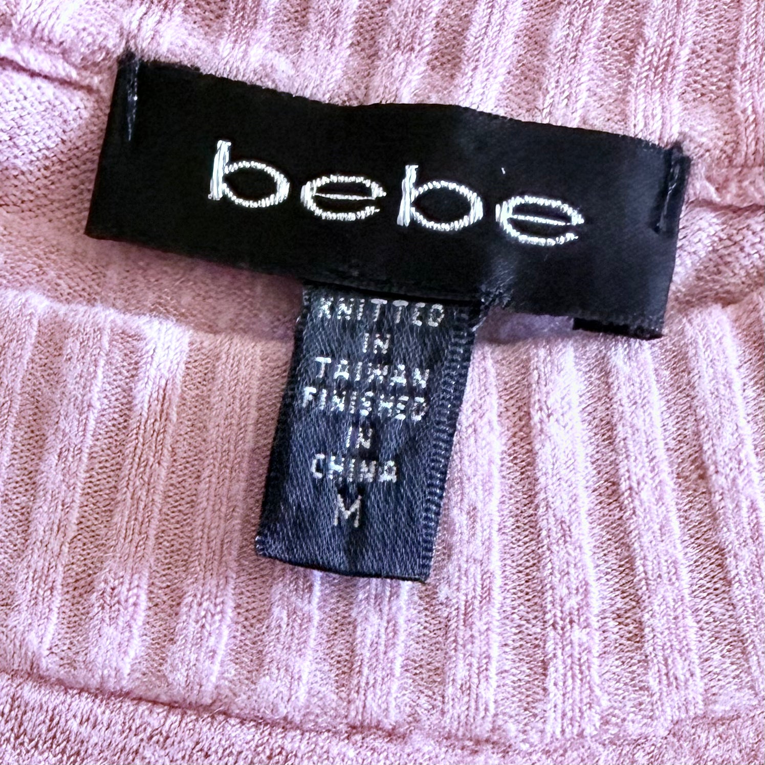 Bebe Rosy Pink Knit Top (M)