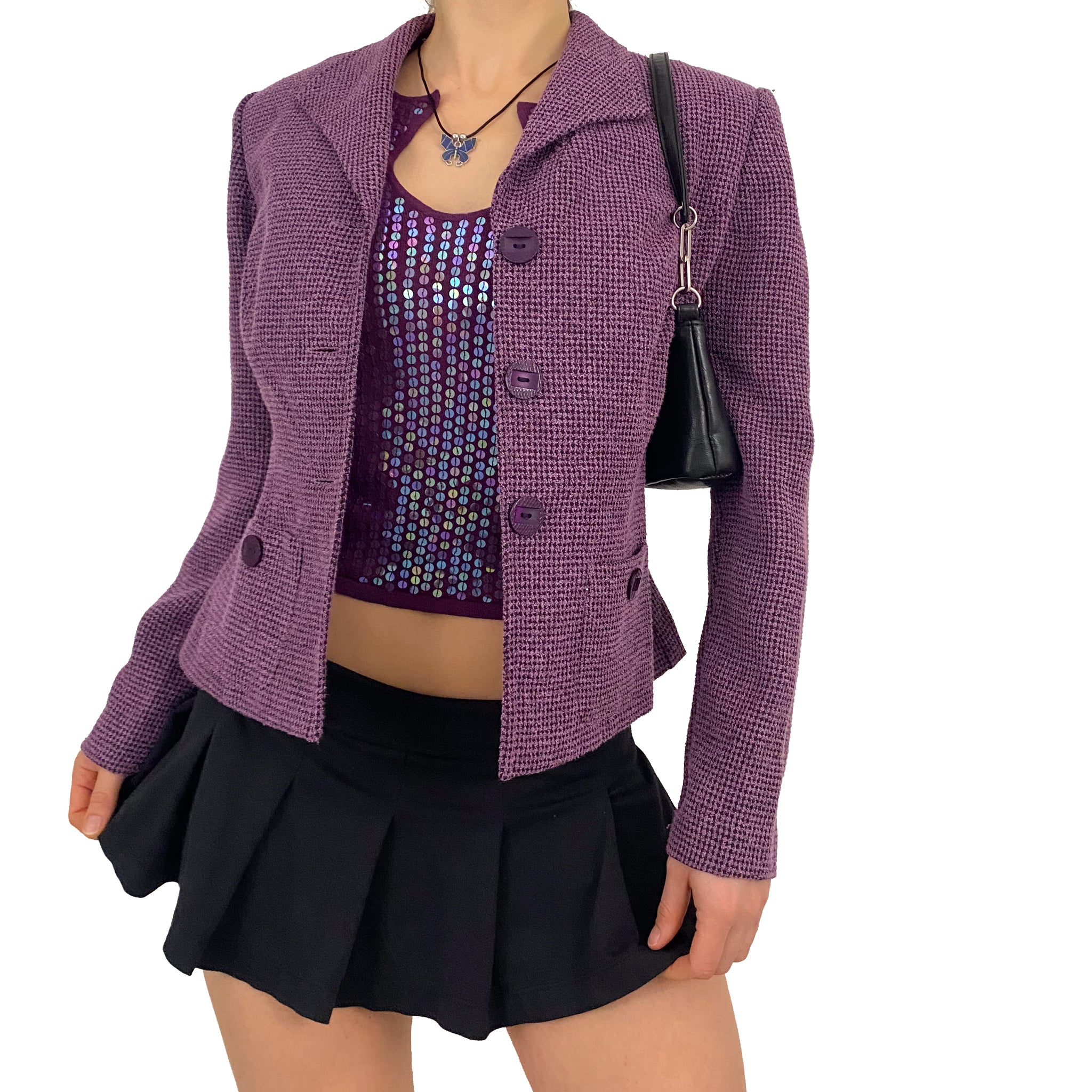 Vintage Plum Tweed Jacket (S)