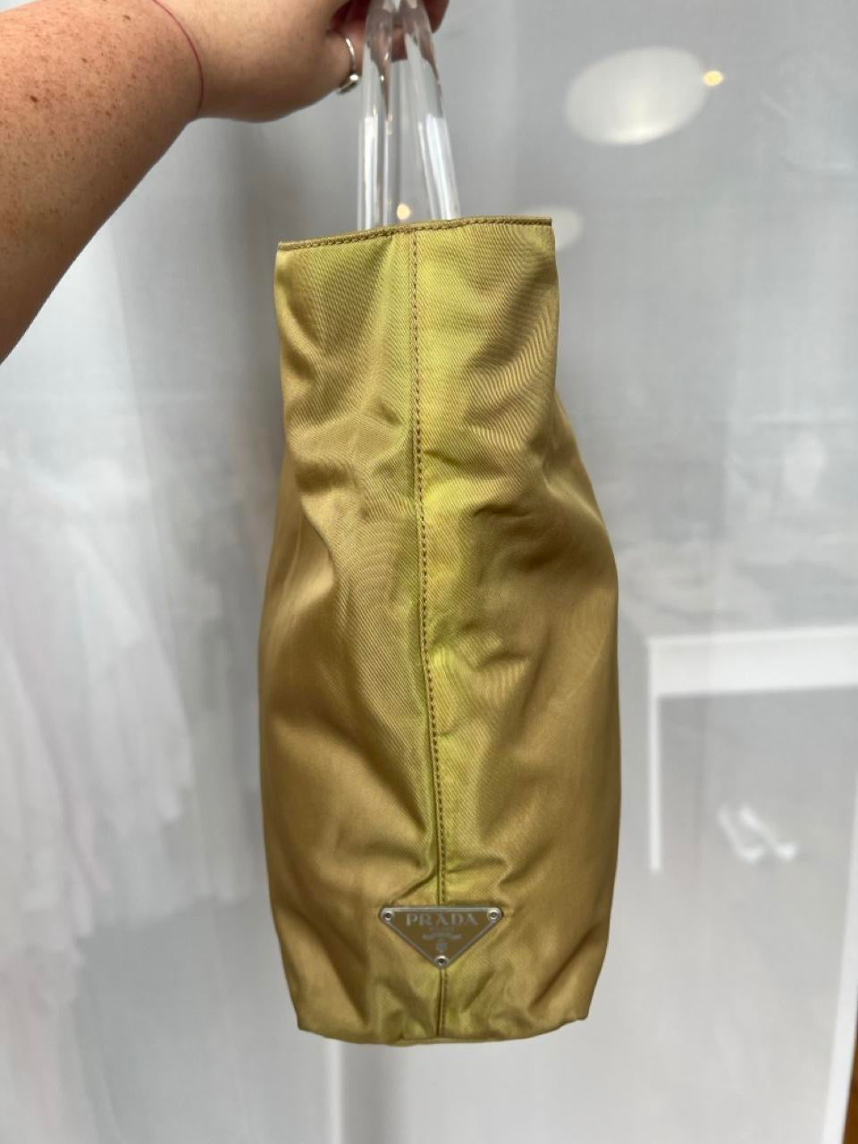 Vintage Prada Nylon Handbag with Lucite Handles