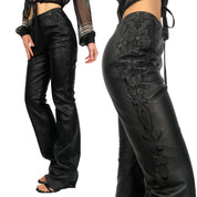 Embroidered Leather Pants (S)