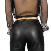 Embroidered Leather Pants (S)