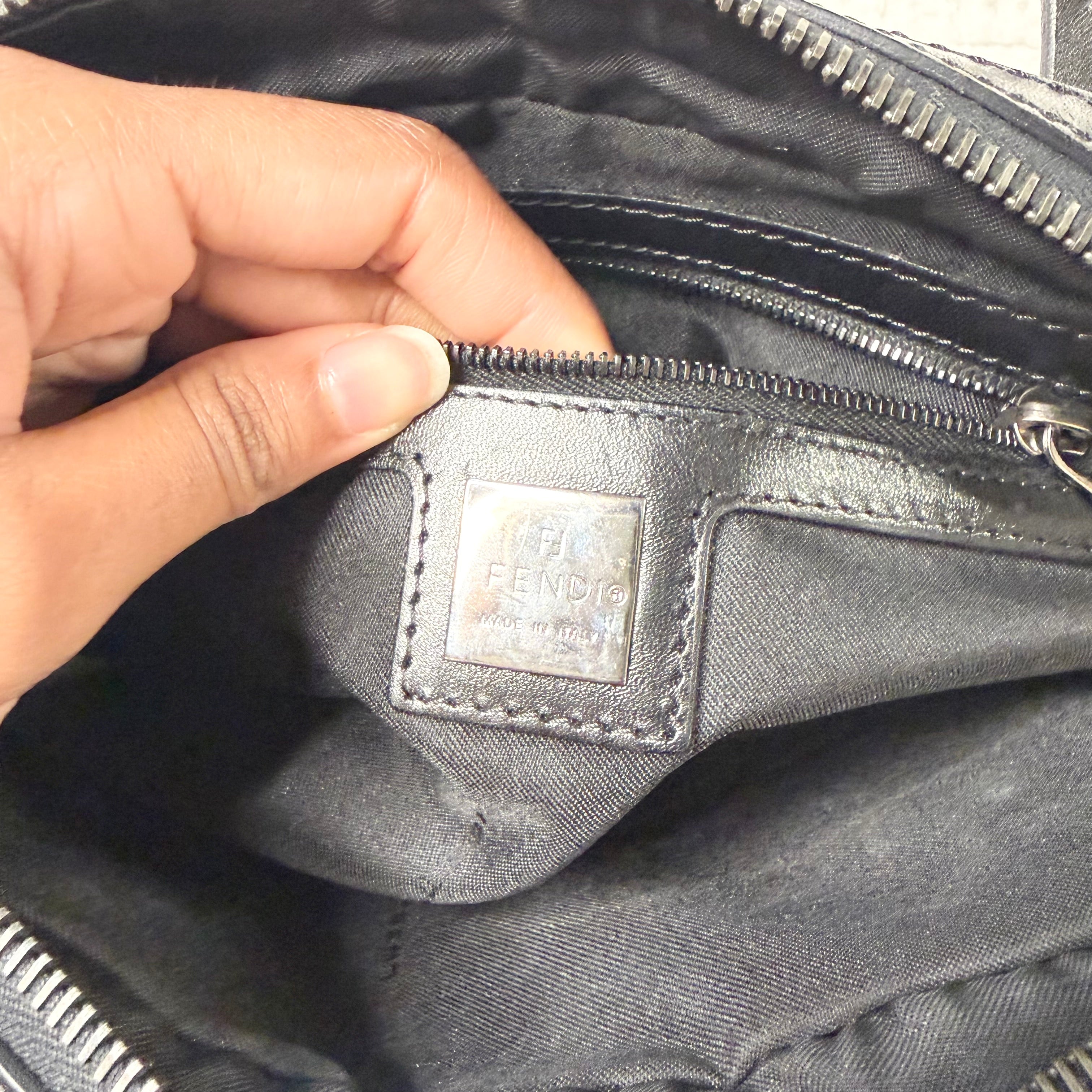 Vintage Fendi Zucca Bauletto Baguette Bag