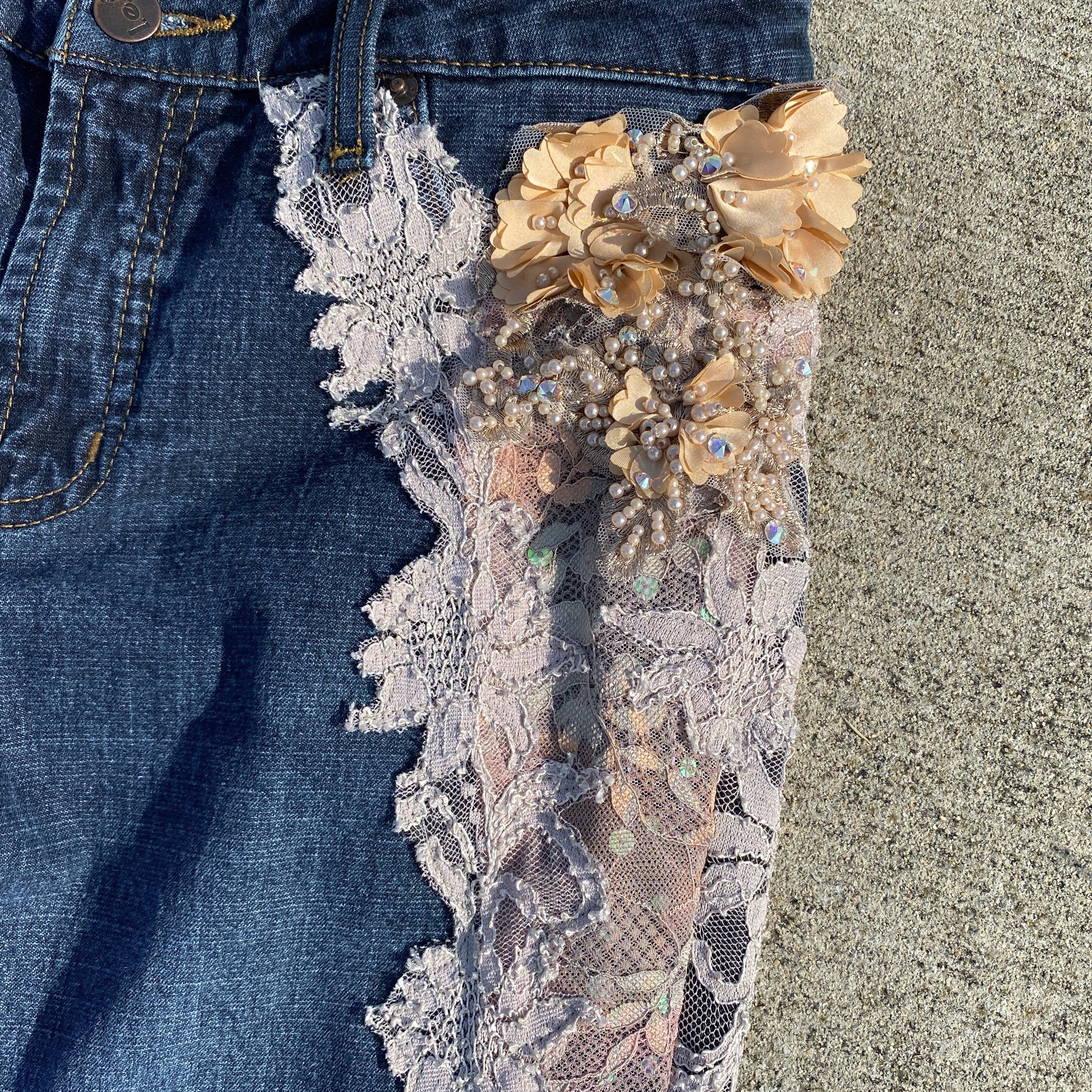 Embellished Lace Fairy Jeans (S)