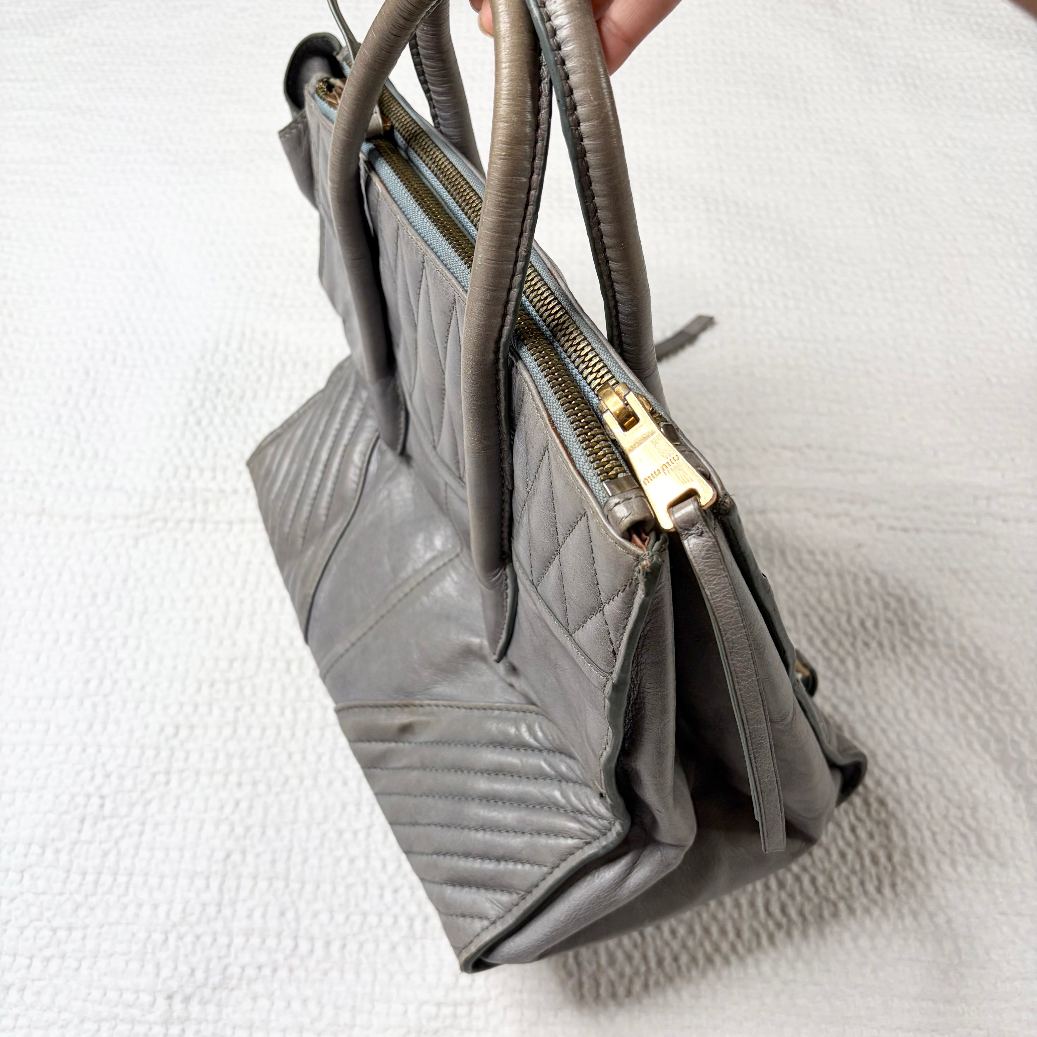 Miu Miu Quilted Nappa Leather Biker Handbag