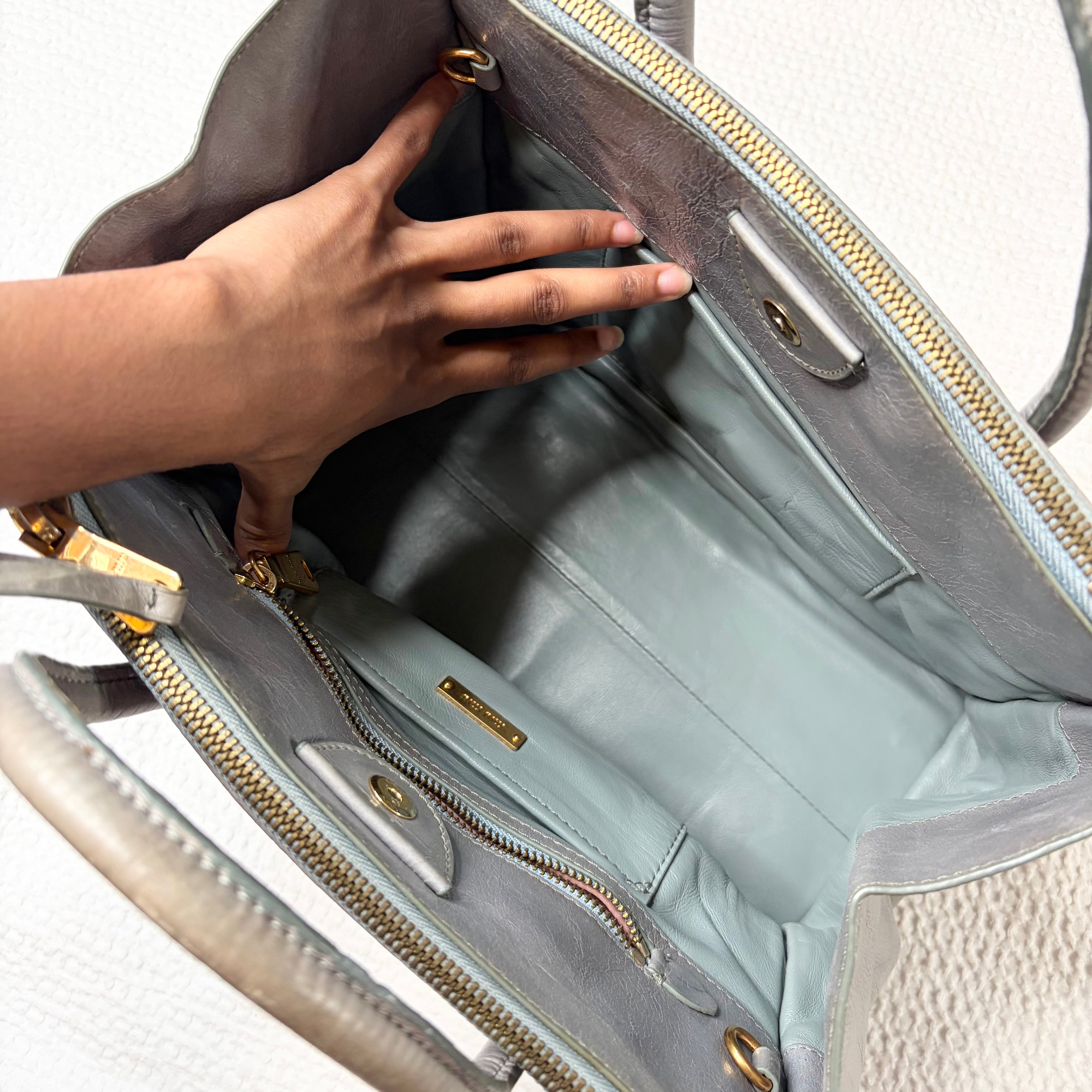 Miu Miu Quilted Nappa Leather Biker Handbag
