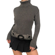 Belted Turtleneck Sweater (M)