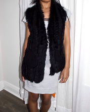 Y2K Japanese Rabbit Fur Knit Vest (S-M)