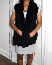 Y2K Japanese Rabbit Fur Knit Vest (S-M)