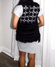 Y2K Japanese Rabbit Fur Knit Vest (S-M)