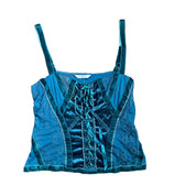 Velvet Emerald Lace-Up Tank (L)