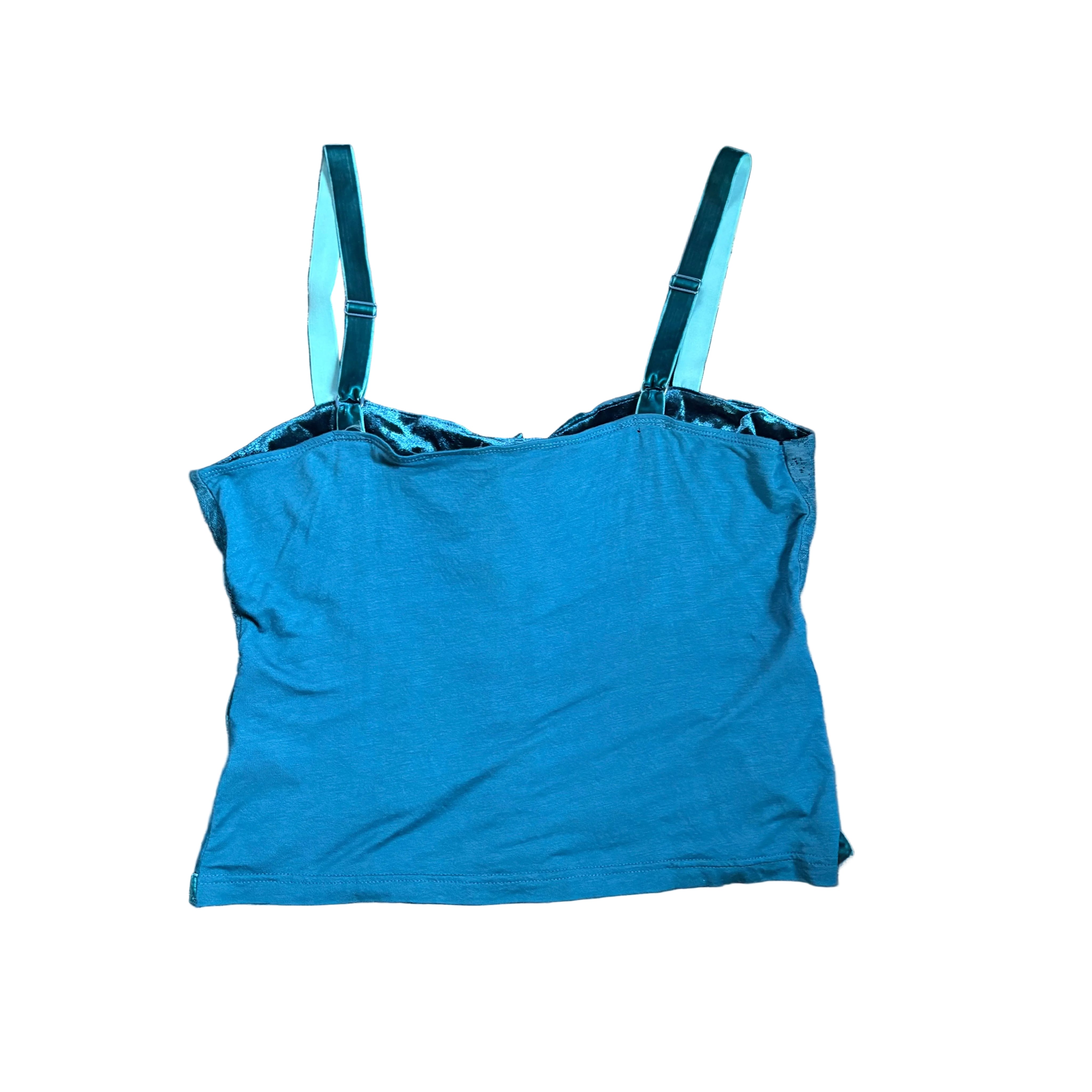 Velvet Emerald Lace-Up Tank (L)