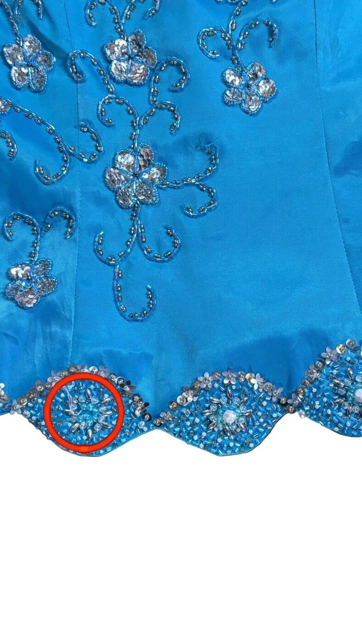 Y2K Blue Satin Embellished Halter (S)
