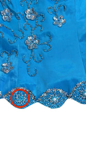 Y2K Blue Satin Embellished Halter (S)
