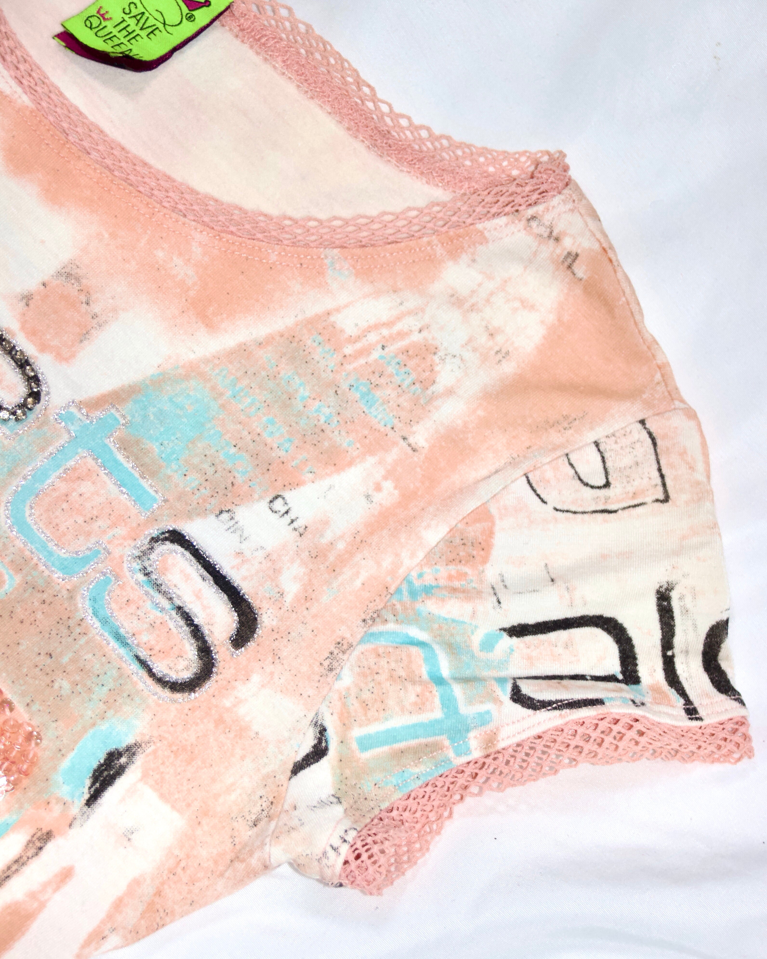 Y2K Save the Queen Mixed Media Top (S-M)