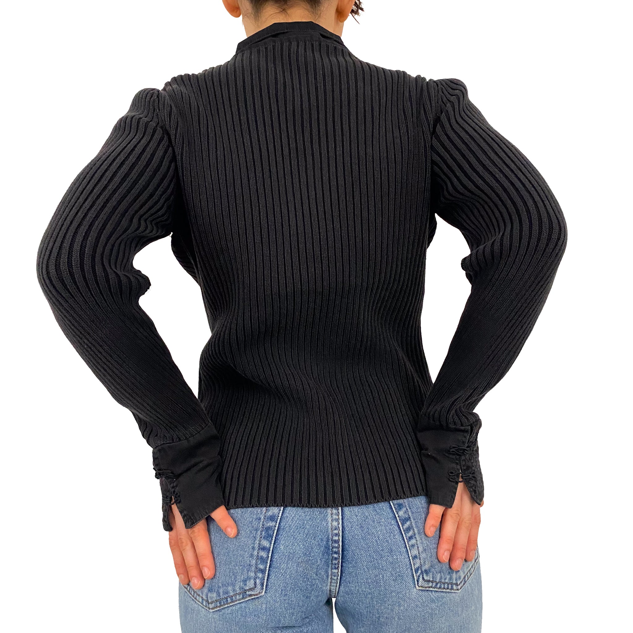 Split Front Embroidered Knit (S)