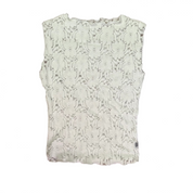 Lace White Floral Top (S/M)