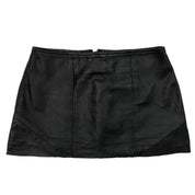 Black Leather Mini Skirt & Belt (XS)