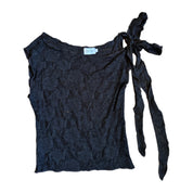 Black Lace Tie Tank (XS-XL)