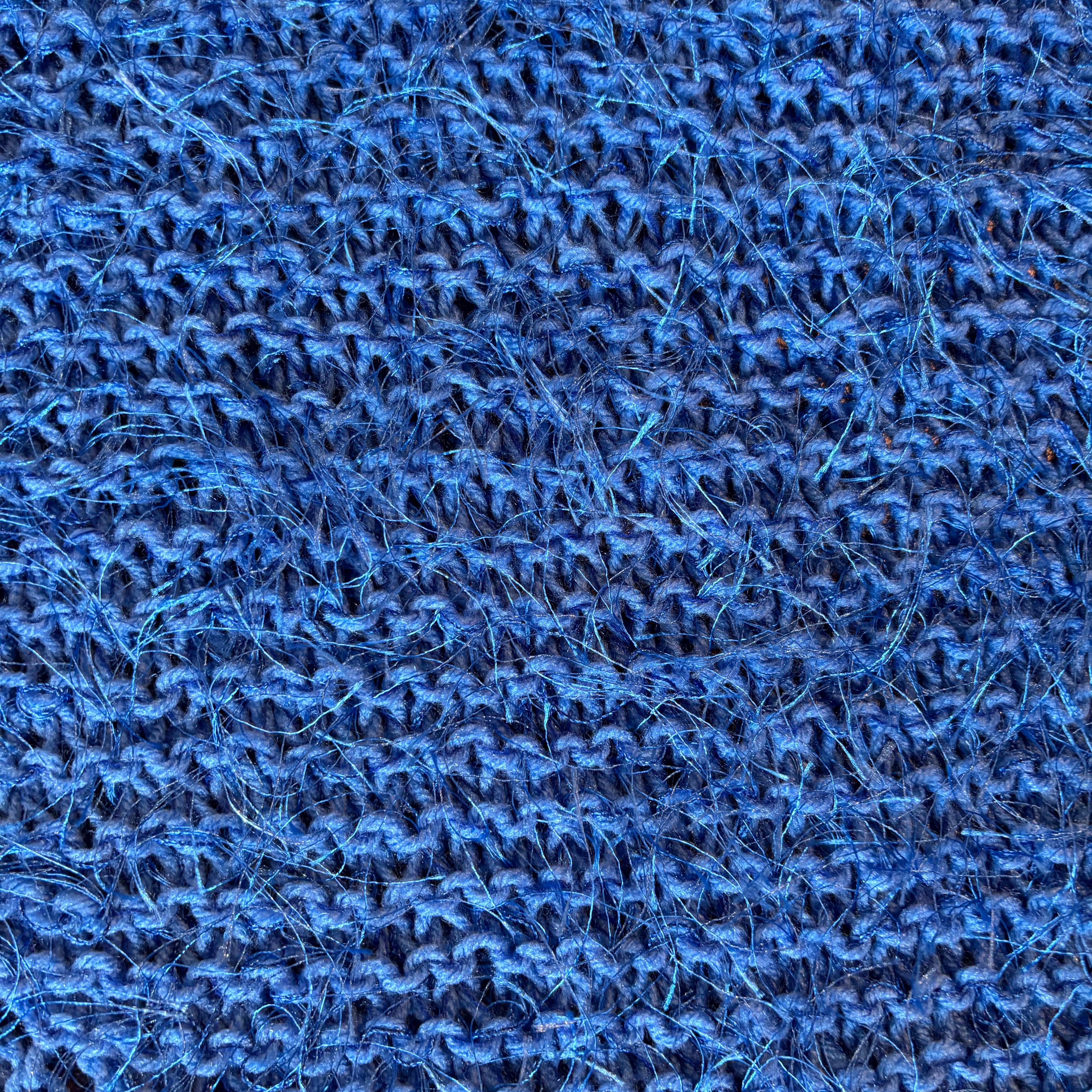 Vibrant Blue Fringe-Hem Shawl (O/S)