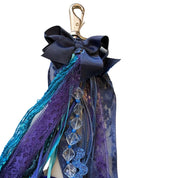 Blue Ribbon Tassel Keychain