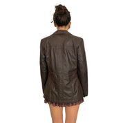 Chocolate Brown Leather Jacket (S)