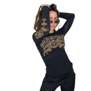 Bejeweled Gothic Long Sleeve Tee (S)