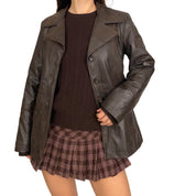 Chocolate Brown Leather Jacket (S)