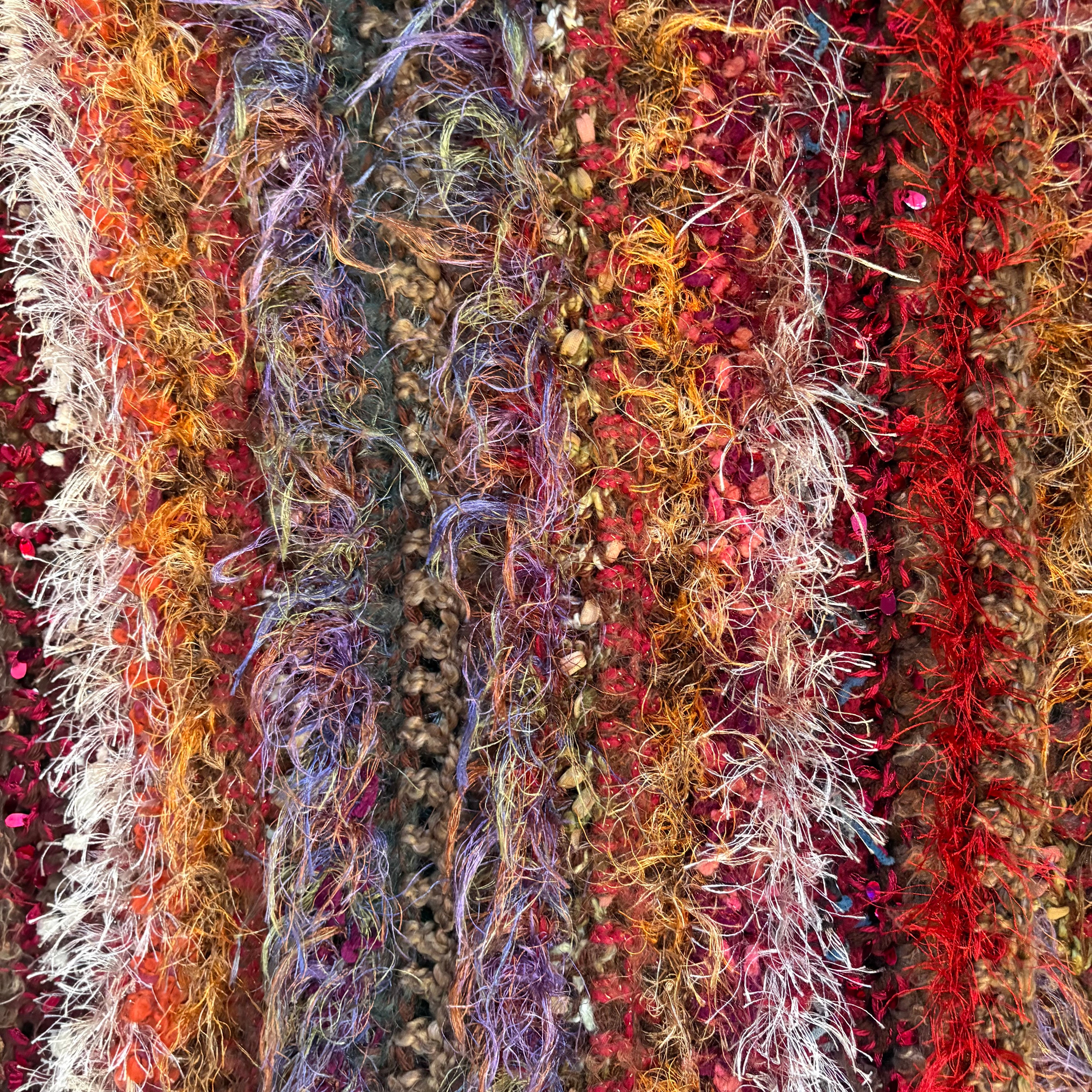 Multi-Colored Fuzzy Knit Scarf