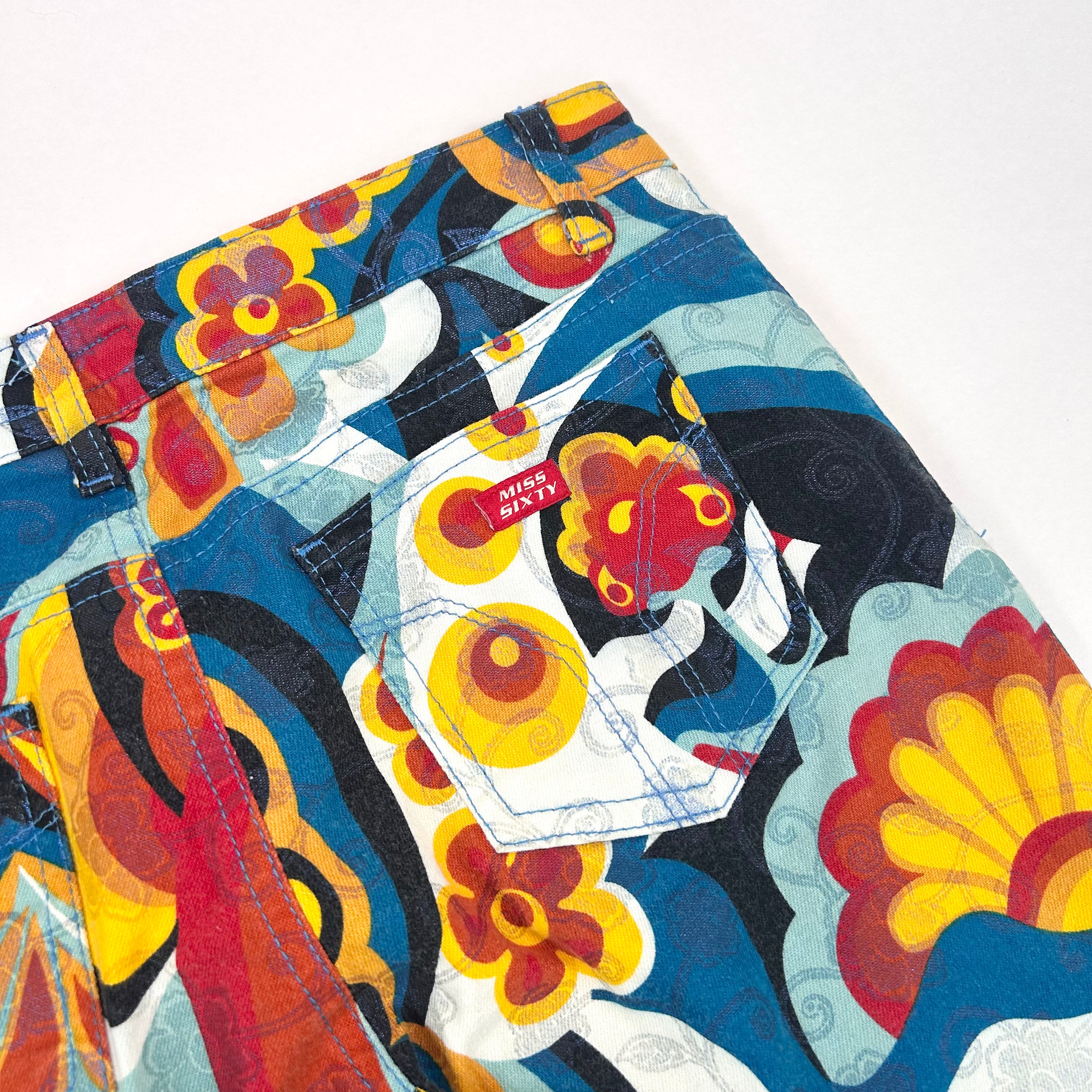 Miss Sixty Y2K Psychedelic Low Rise Flare Jeans (S)