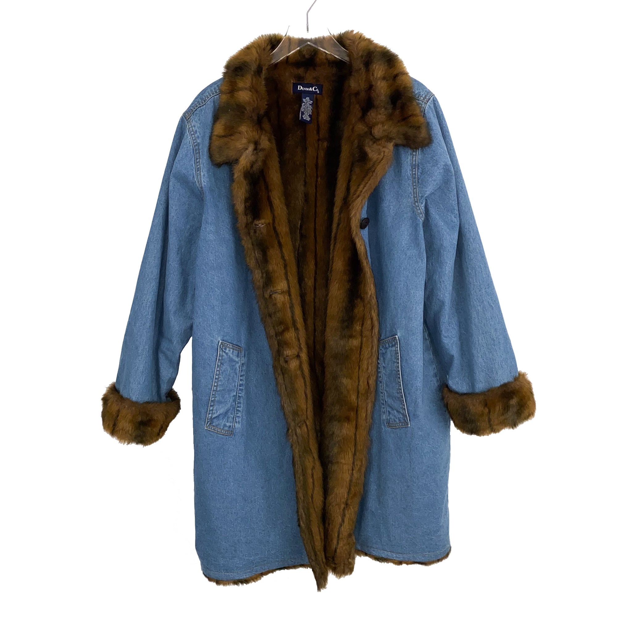 Faux Fur Denim Jacket (2X)