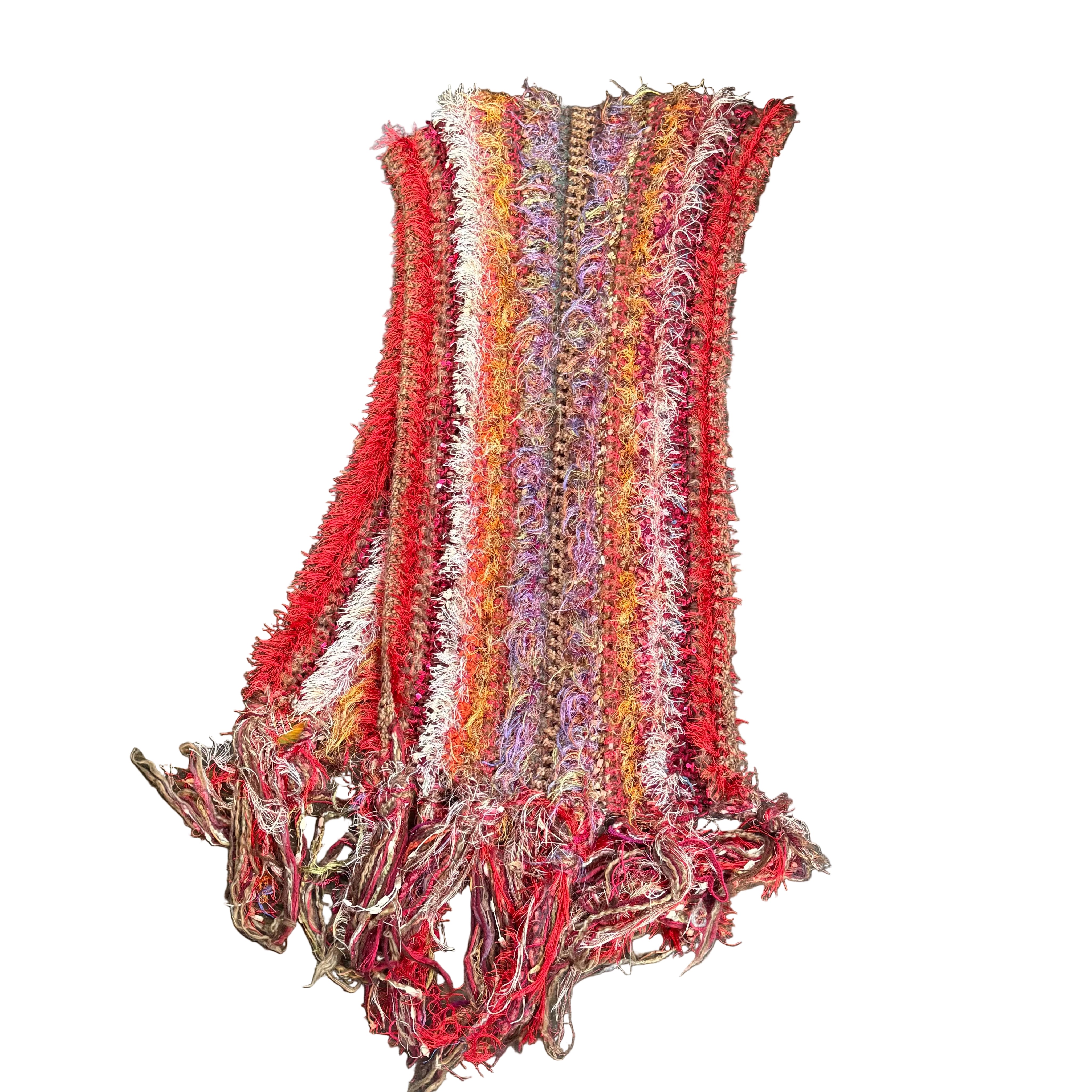 Multi-Colored Fuzzy Knit Scarf